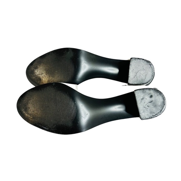 Nine West TrueBlenr Leather Upper Block Heel Pump Black & White Size 7M - Picture 10 of 10